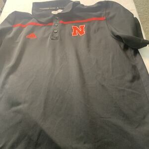 Nebraska Cornhuskers Adidas Polo Mens Large. Black